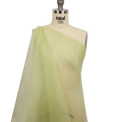 Organza de seda de 44 pulgadas - Verde Nilo - Colección Premium
