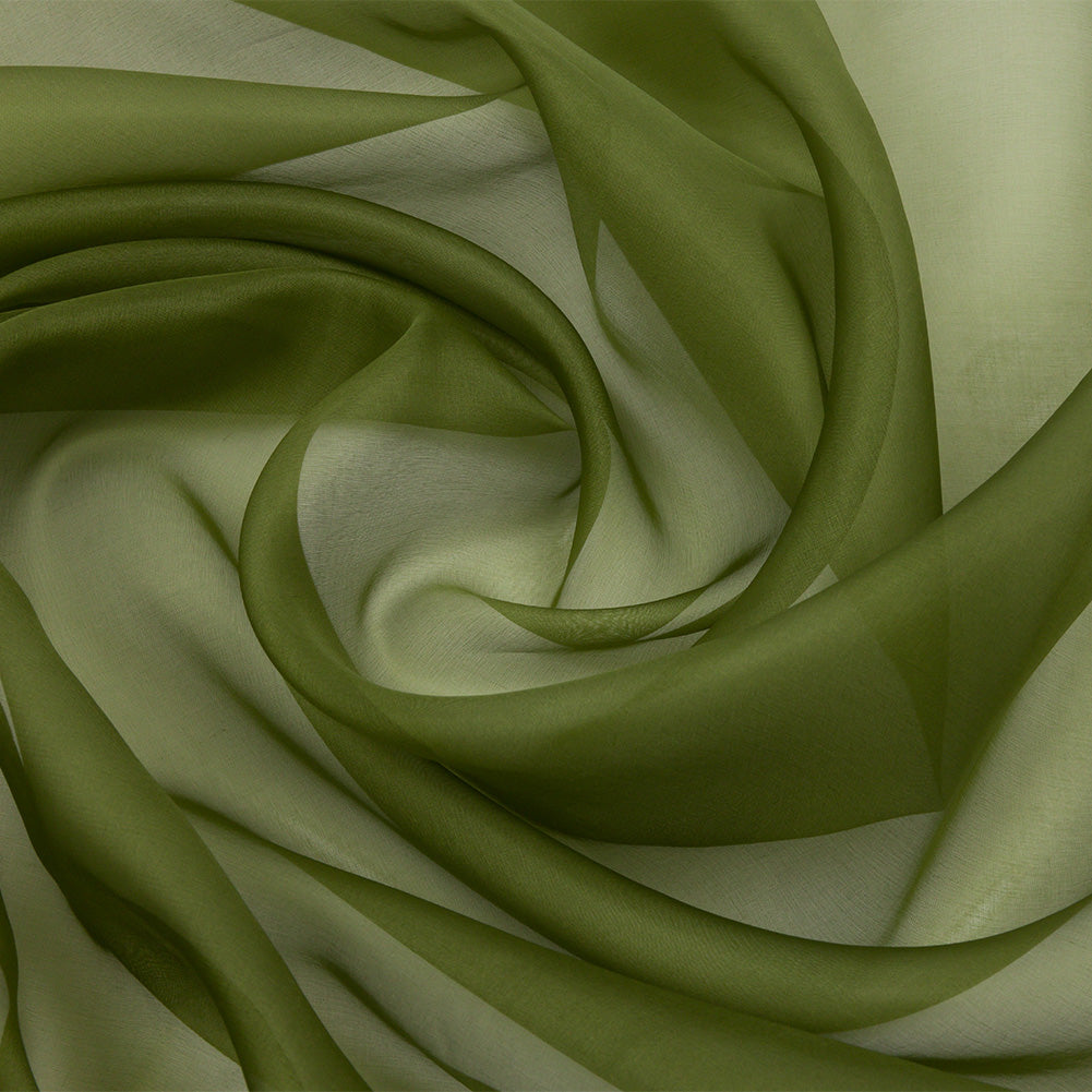 Silk Organza 44" - Pesto Green - Premium Collection