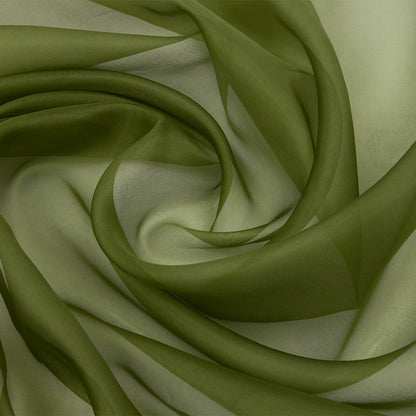 Silk Organza 44" - Pesto Green - Premium Collection