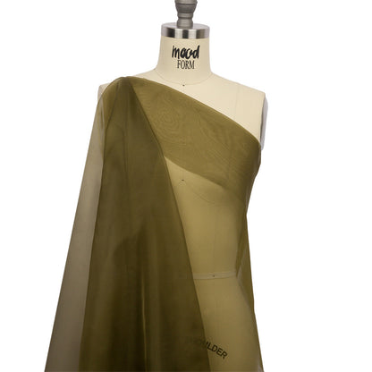 Silk Organza 44" - Olive Green - Premium Collection