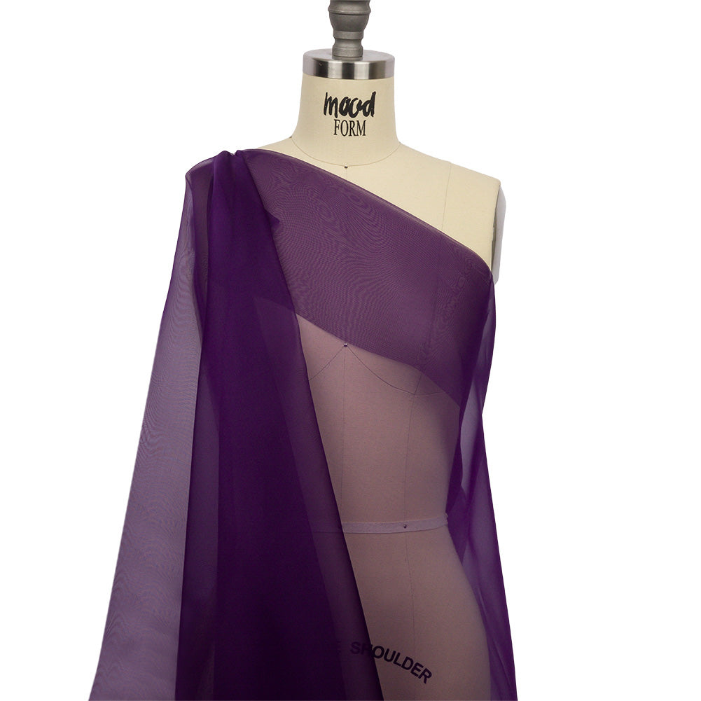 Organza de seda de 44 pulgadas - Uva - Colección Premium
