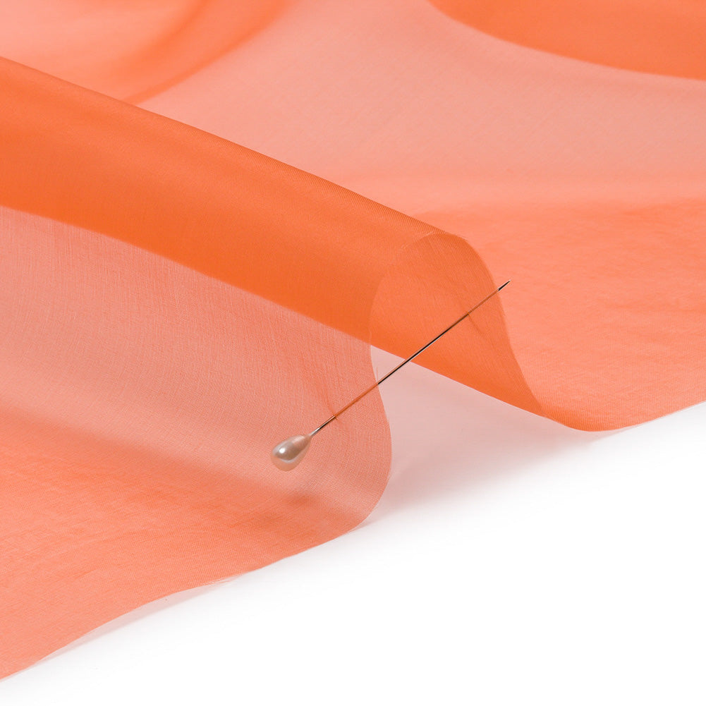 Organza de seda de 44 pulgadas - Naranja quemado - Colección Premium