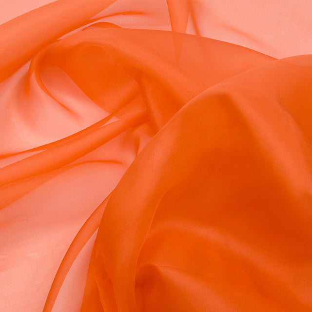Silk Organza 44" - Burnt Orange - Premium Collection