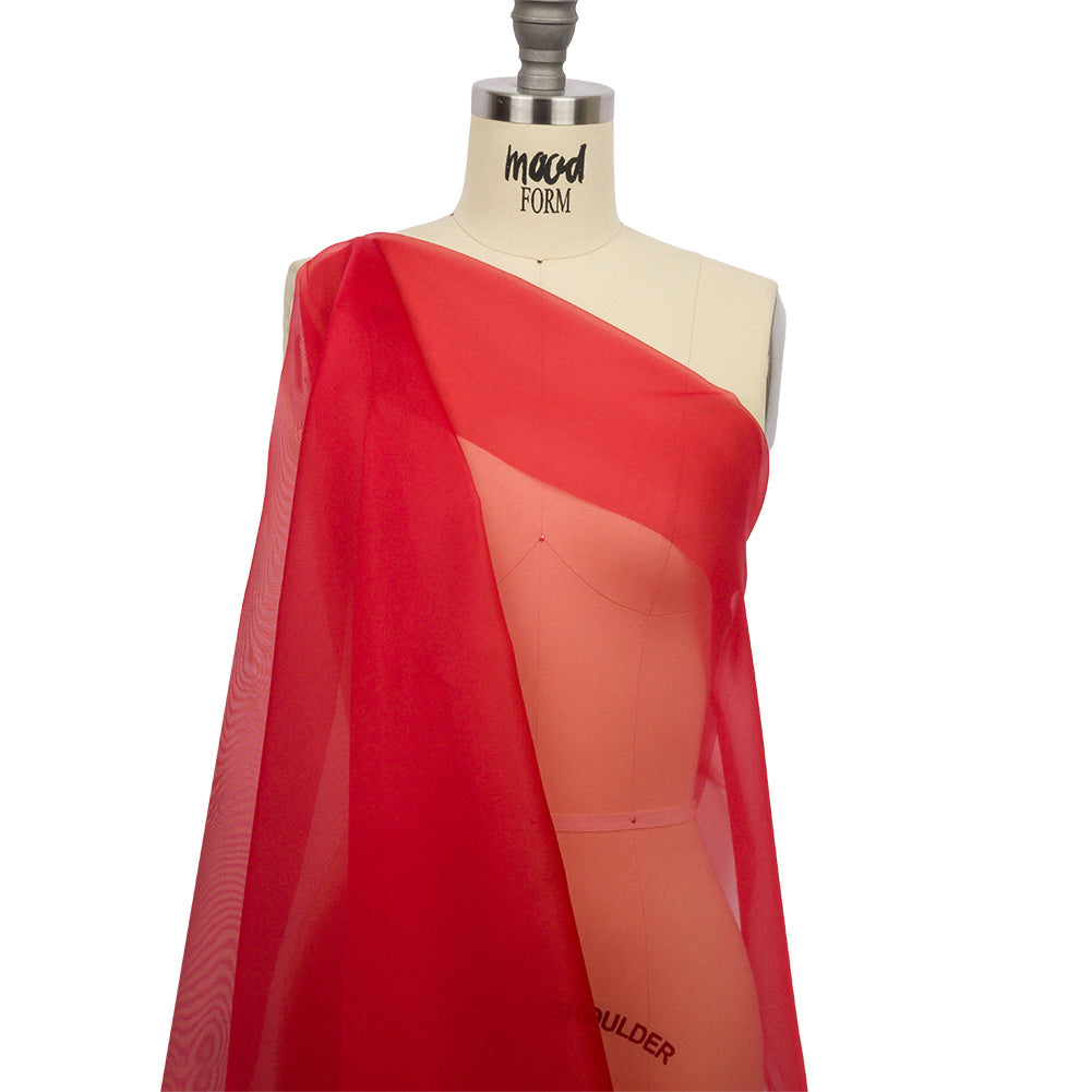 Silk Organza 44" - Tango Red - Premium Collection