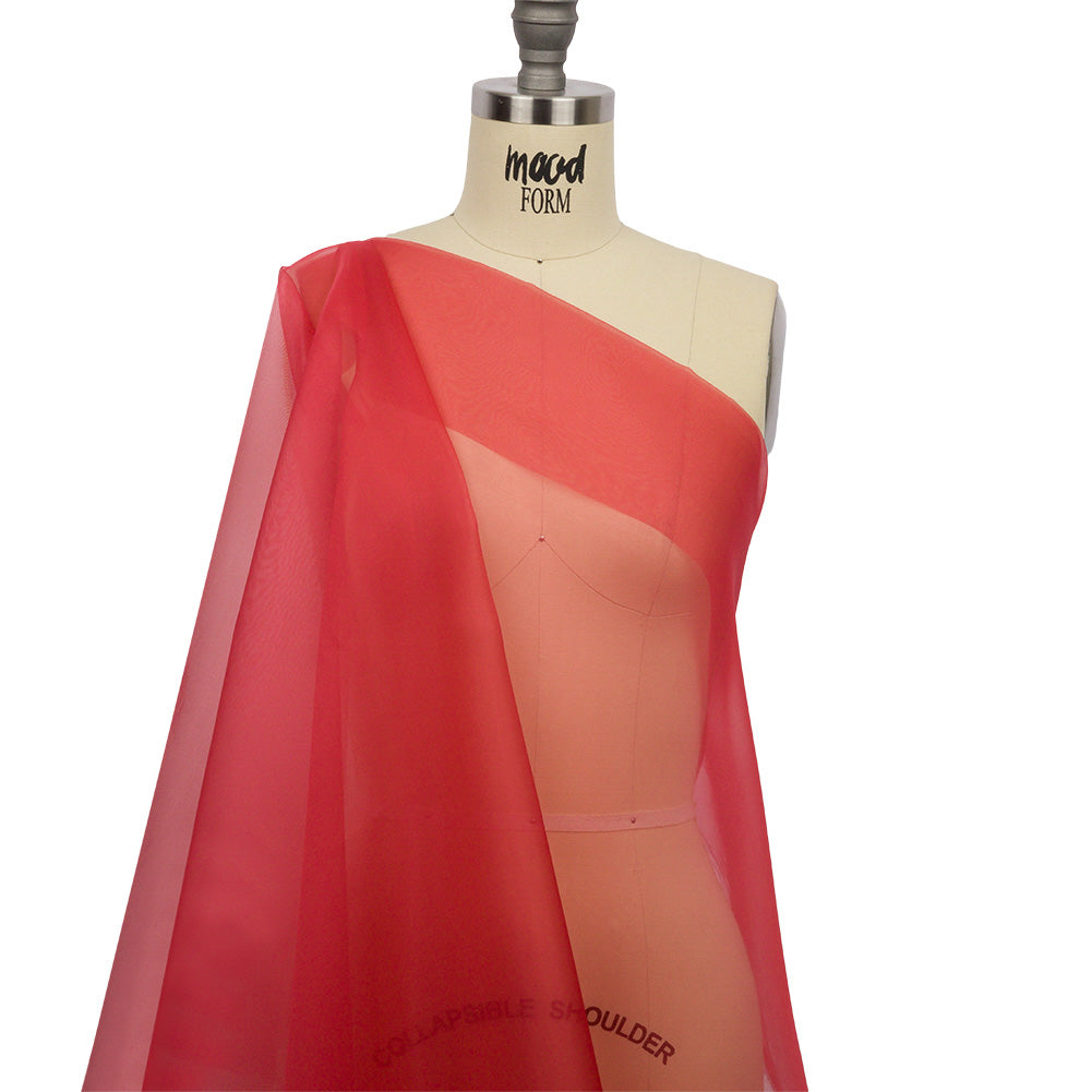 Organza de seda de 44" - Ladrillo - Colección Premium