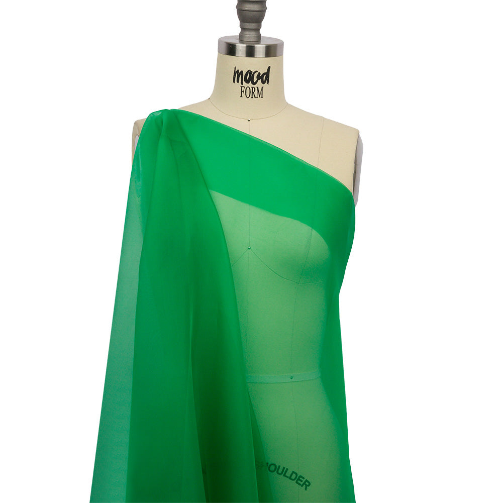 Silk Organza 44" - Kelly Green - Premium Collection