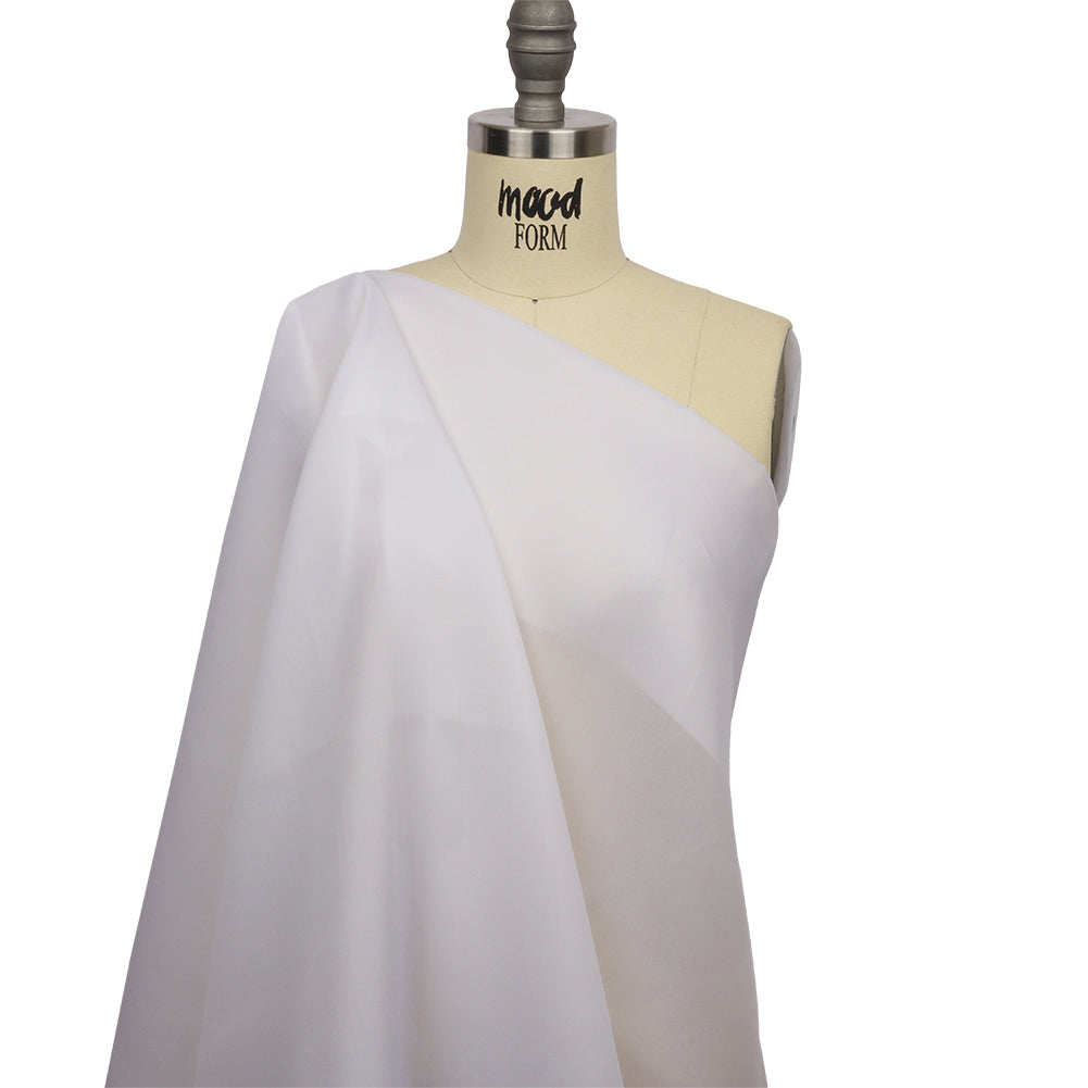 Silk Satin-Face Organza 54" - Bright White - Premium Collection