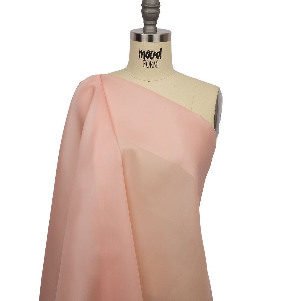 Organza con satén de seda en una cara, 137 cm (54"), Rosa empolvada, Colección Premium