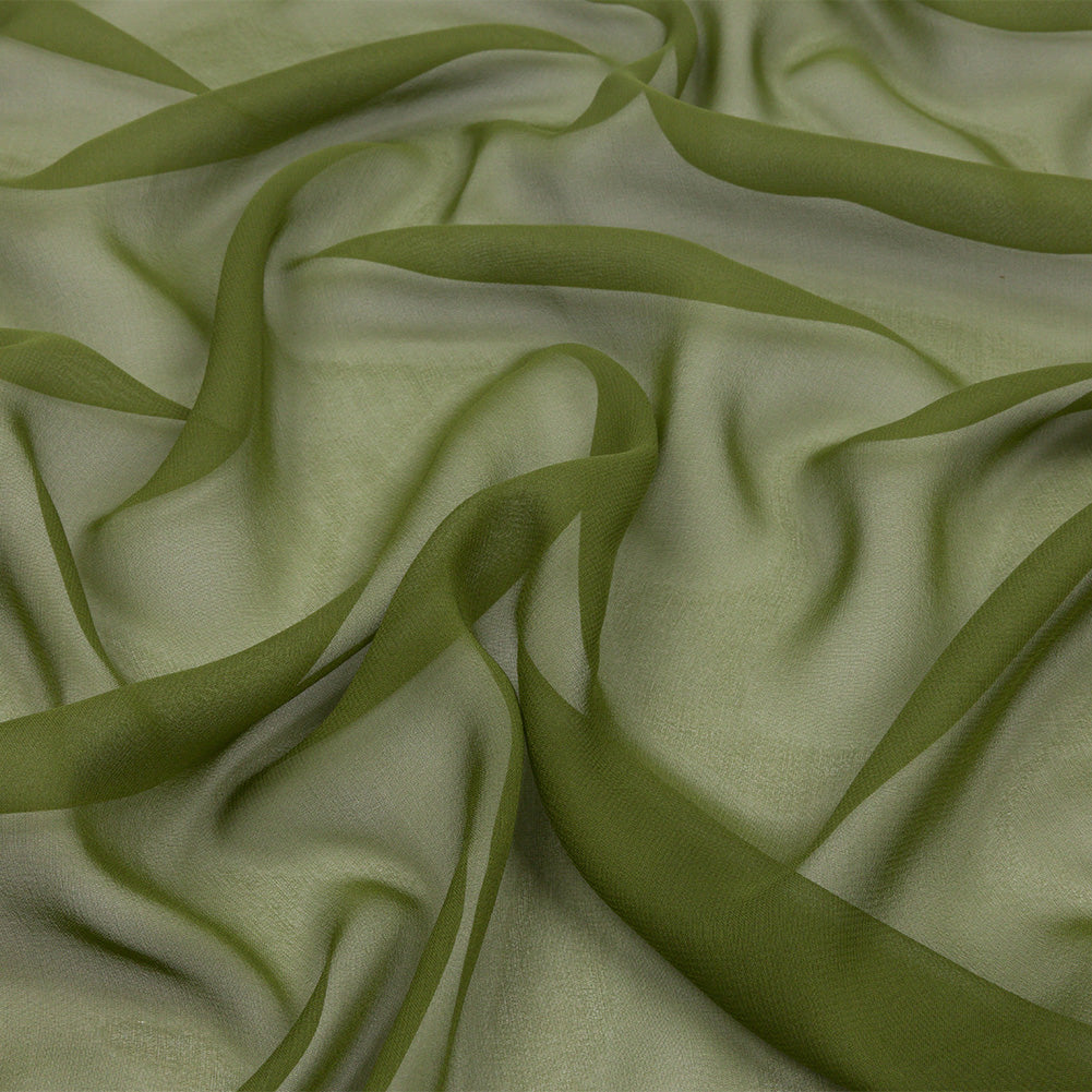 Silk Chiffon 44" - Pesto Green - Premium Collection