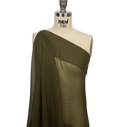 Silk Chiffon 44" - Olive Green - Premium Collection