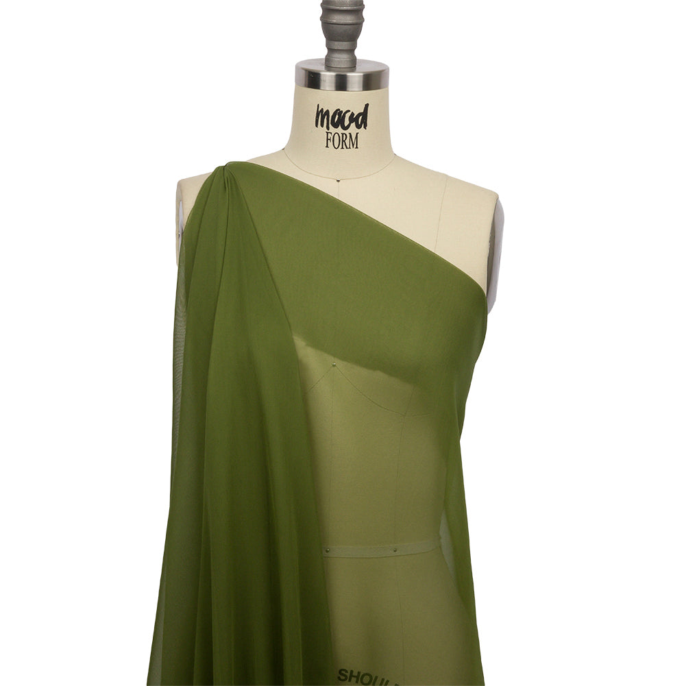 Silk Chiffon 54" - Pesto Green - Premium Collection