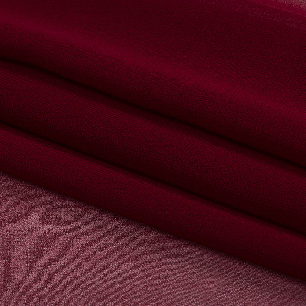 Silk Chiffon 54" - Maroon - Premium Collection Folded