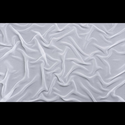 Crinkled Silk Chiffon - Bright White - Premium Collection