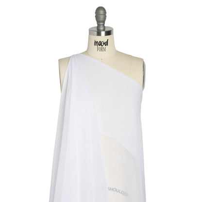 Crinkled Silk Chiffon - Bright White - Premium Collection