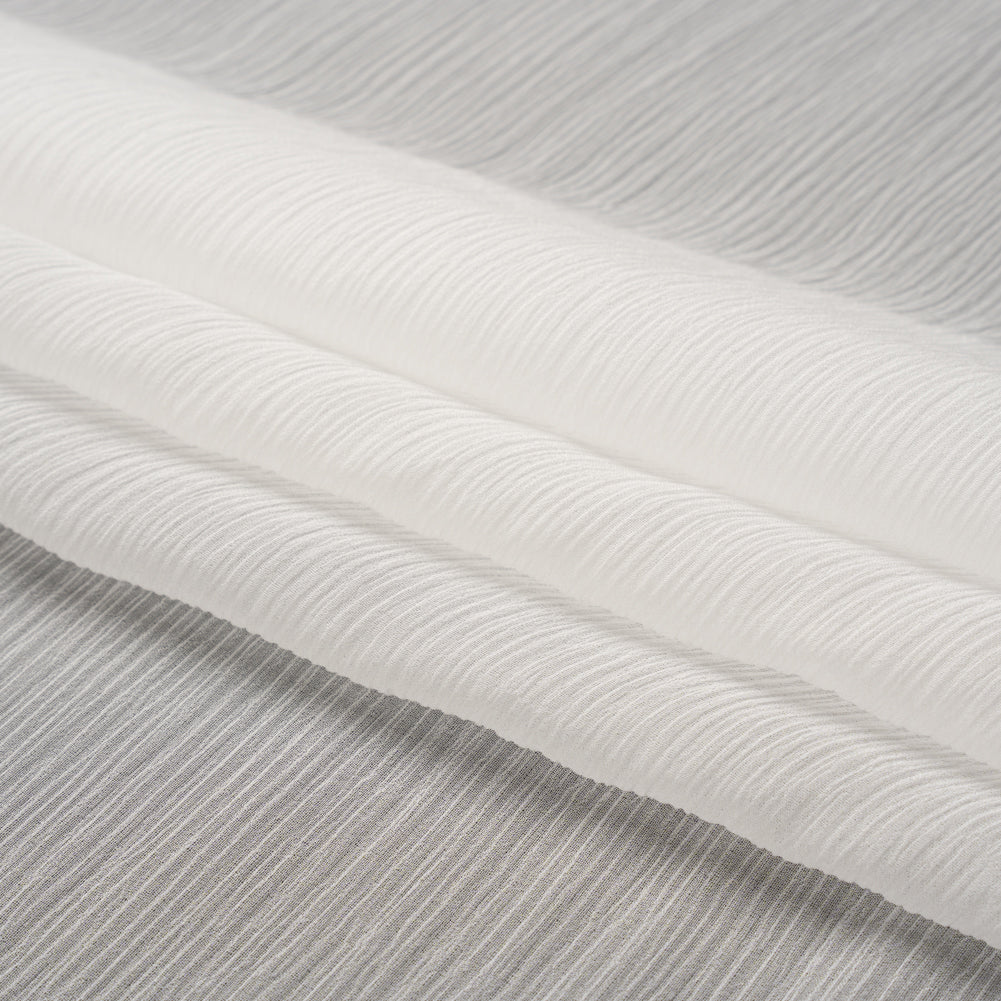 Crinkled Silk Chiffon - Whisper White - Premium Collection