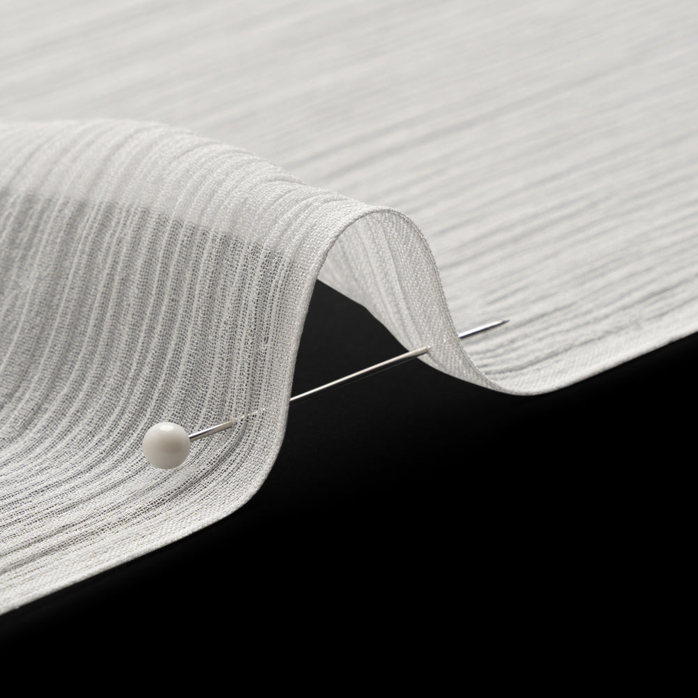 Crinkled Silk Chiffon - Whisper White - Premium Collection