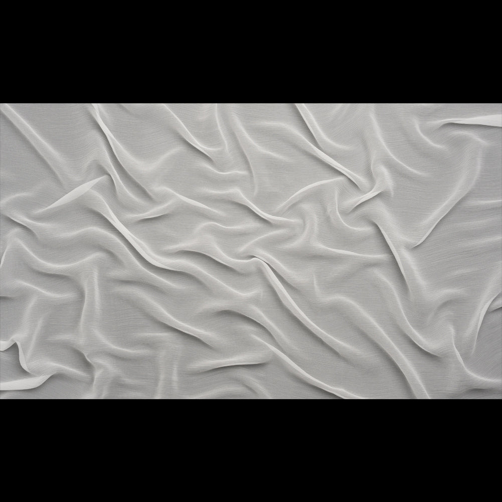 Crinkled Silk Chiffon - Whisper White - Premium Collection