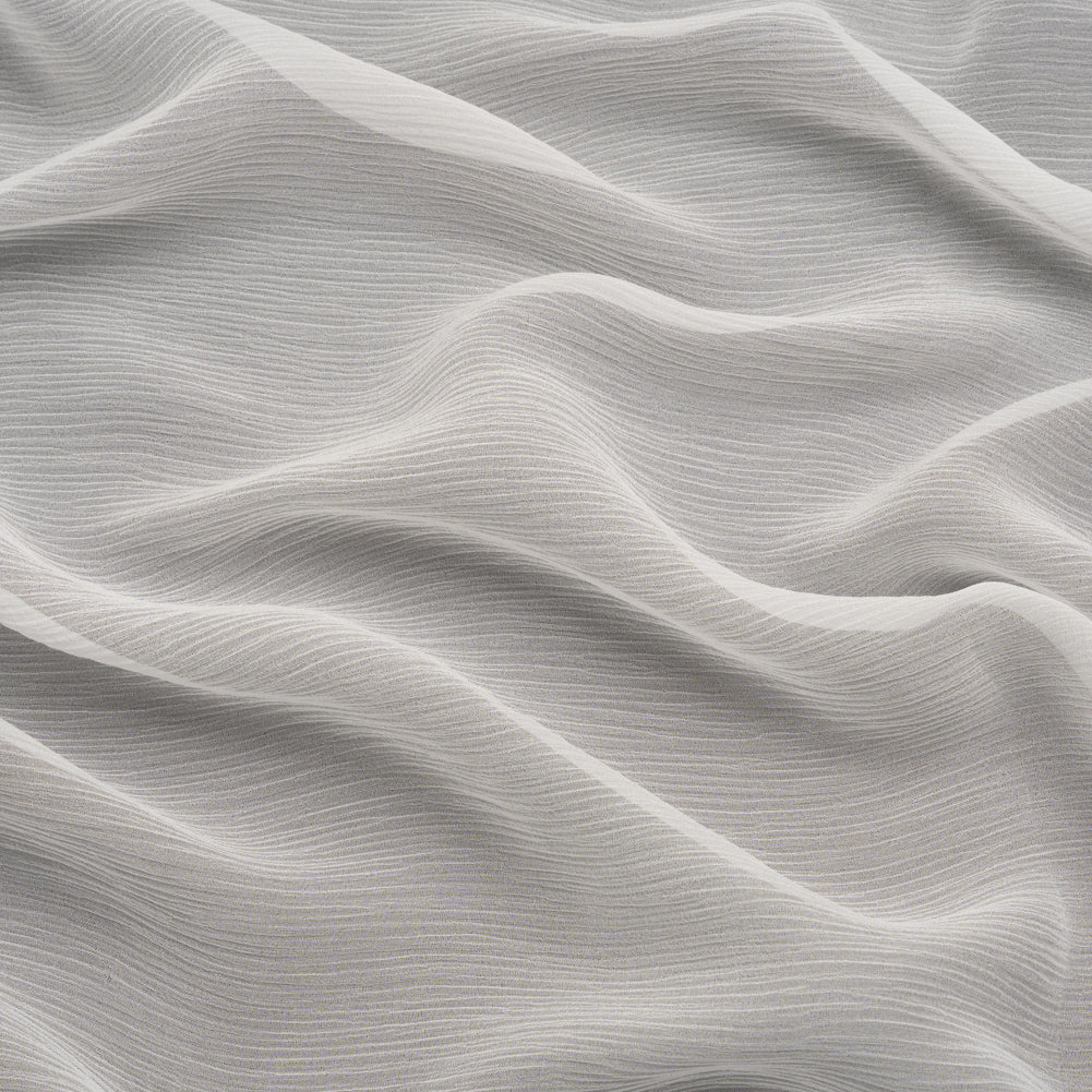 Crinkled Silk Chiffon - Whisper White - Premium Collection