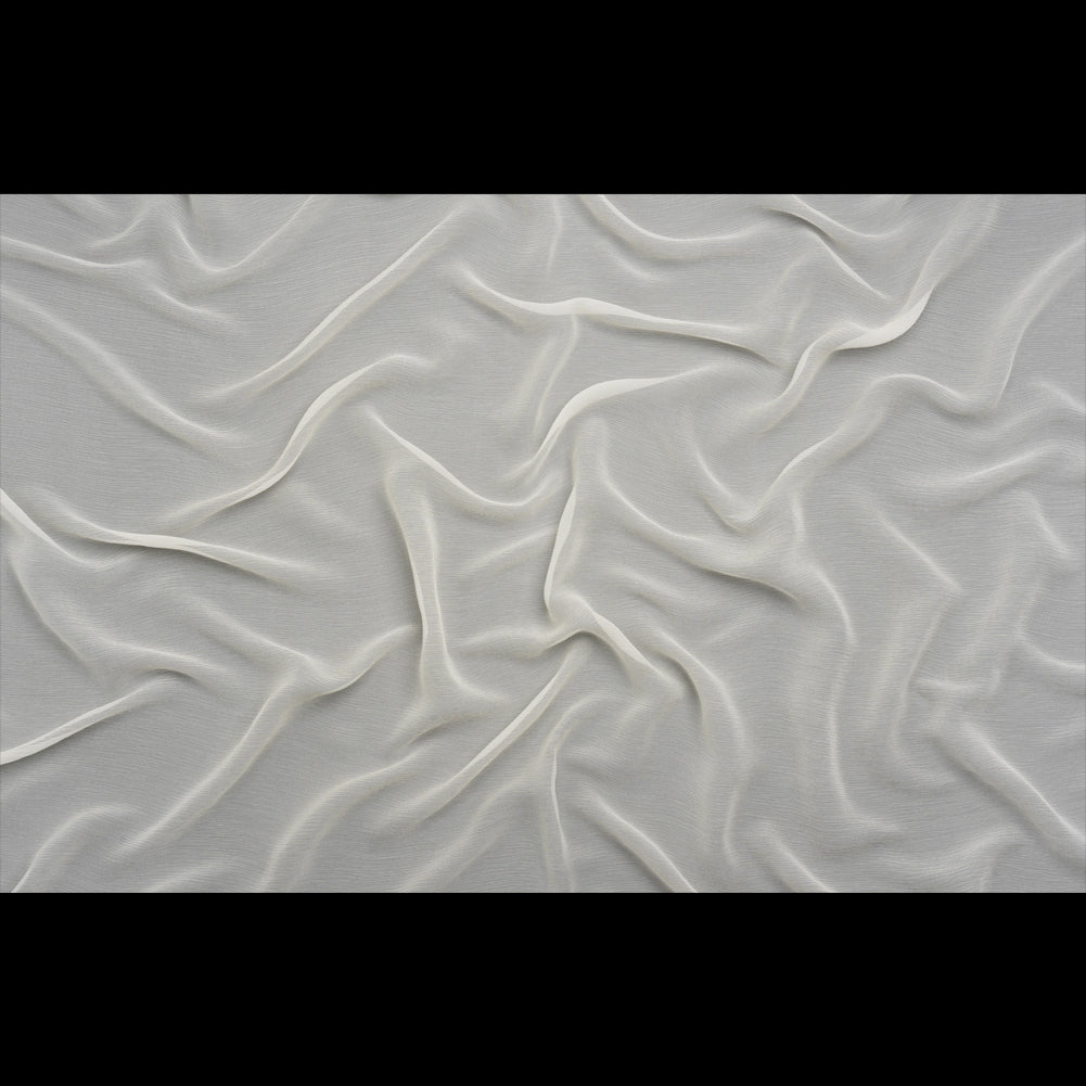 Crinkled Silk Chiffon - Antique White - Premium Collection