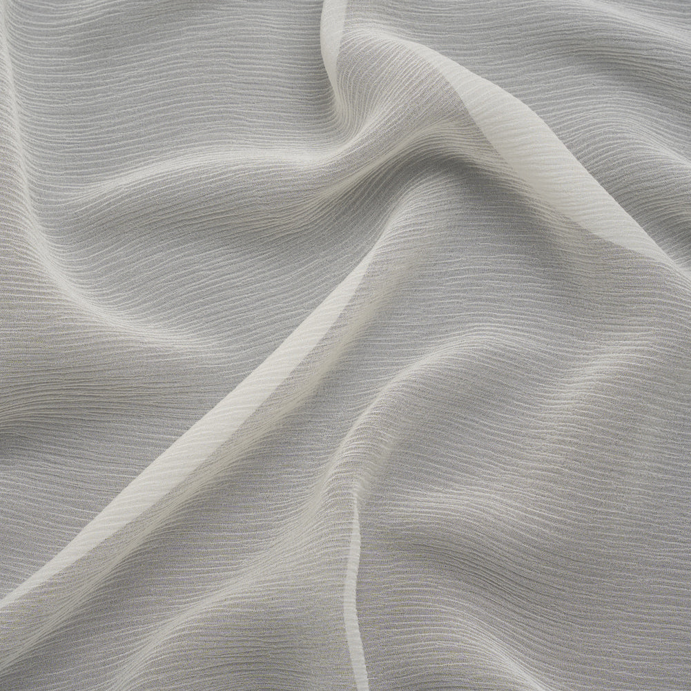 Crinkled Silk Chiffon - Antique White - Premium Collection