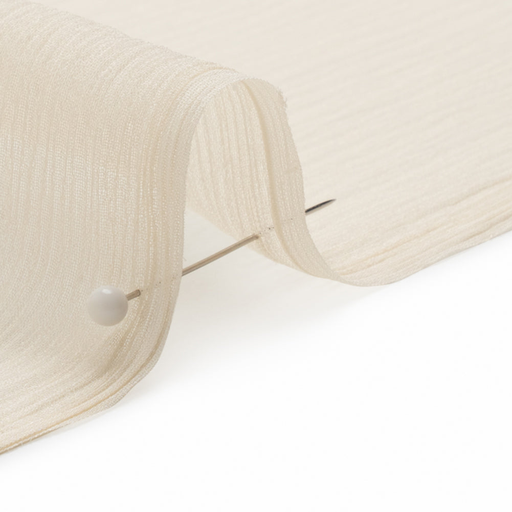 Crinkled Silk Chiffon - Tapioca - Premium Collection