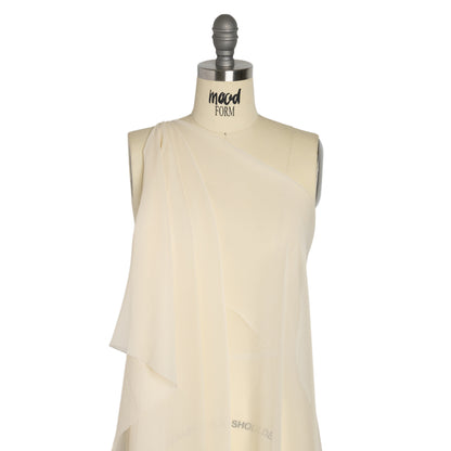 Crinkled Silk Chiffon - Tapioca - Premium Collection