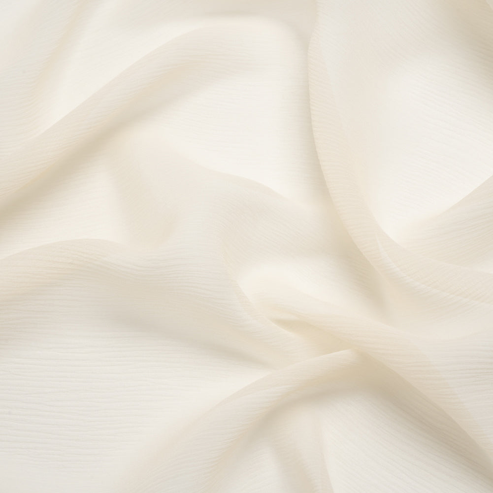 Crinkled Silk Chiffon - Tapioca - Premium Collection