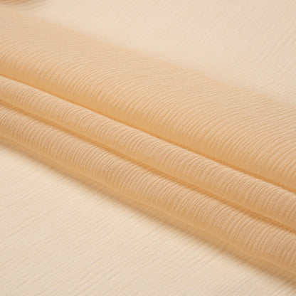 Crinkled Silk Chiffon - Ecru - Premium Collection