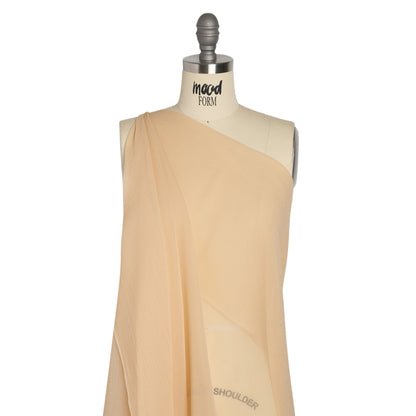 Crinkled Silk Chiffon - Ecru - Premium Collection