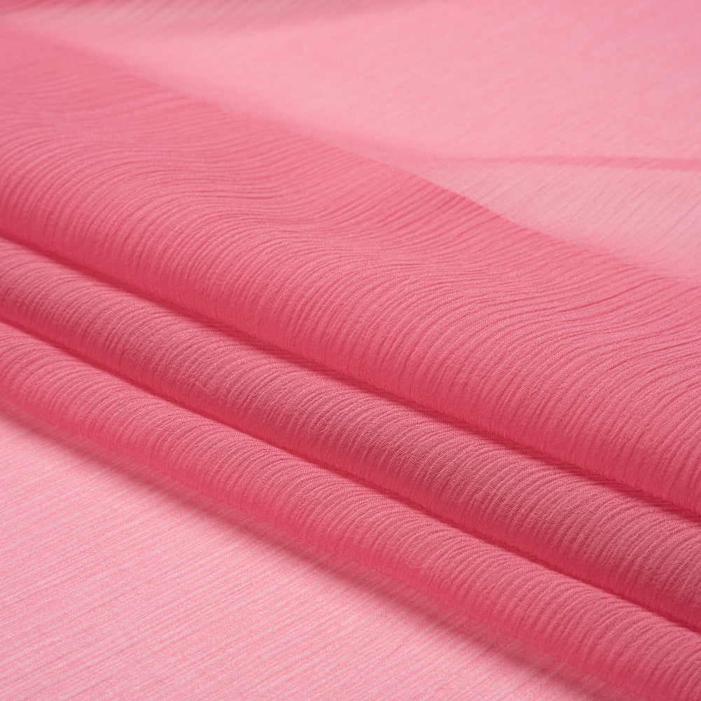 Crinkled Silk Chiffon - Rapture Rose - Premium Collection