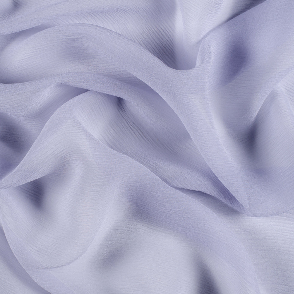 Crinkled Silk Chiffon - Icelandic Blue - Premium Collection
