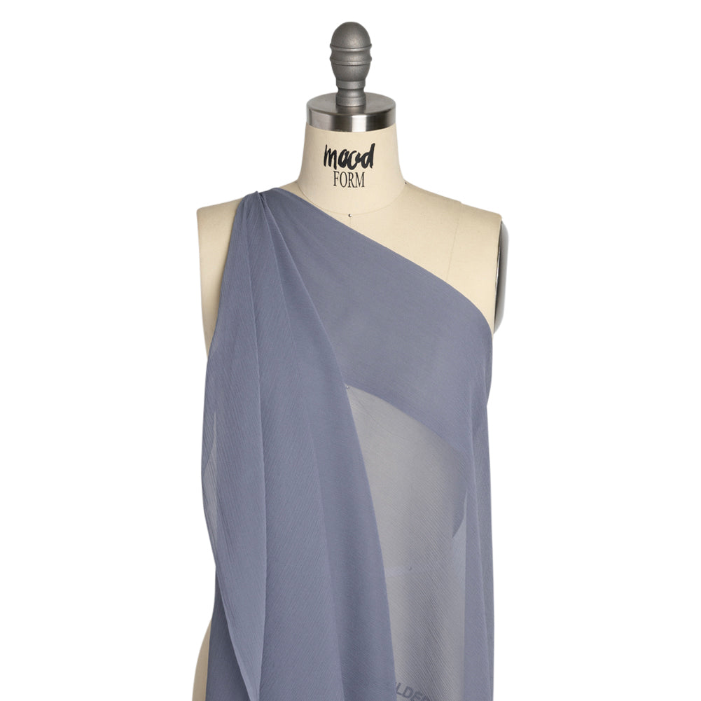 Crinkled Silk Chiffon - Infinity Blue - Premium Collection