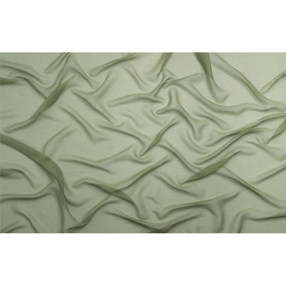 Crinkled Silk Chiffon - Oil Green - Premium Collection