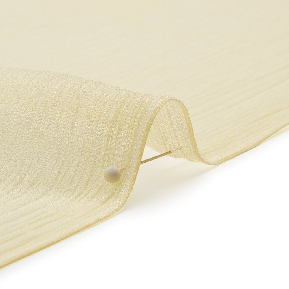 Crinkled Silk Chiffon - Pale Yellow - Premium Collection