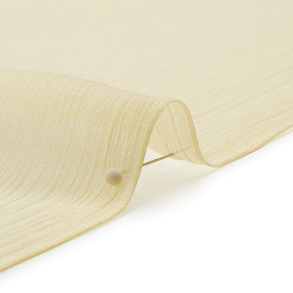 Crinkled Silk Chiffon - Pale Yellow - Premium Collection