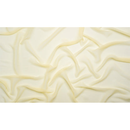 Crinkled Silk Chiffon - Pale Yellow - Premium Collection