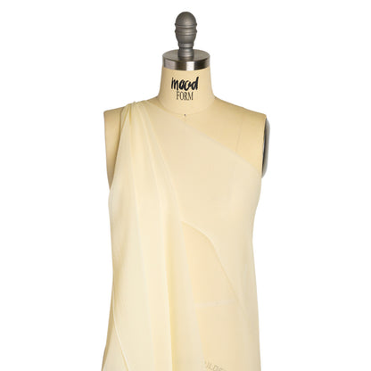 Crinkled Silk Chiffon - Pale Yellow - Premium Collection