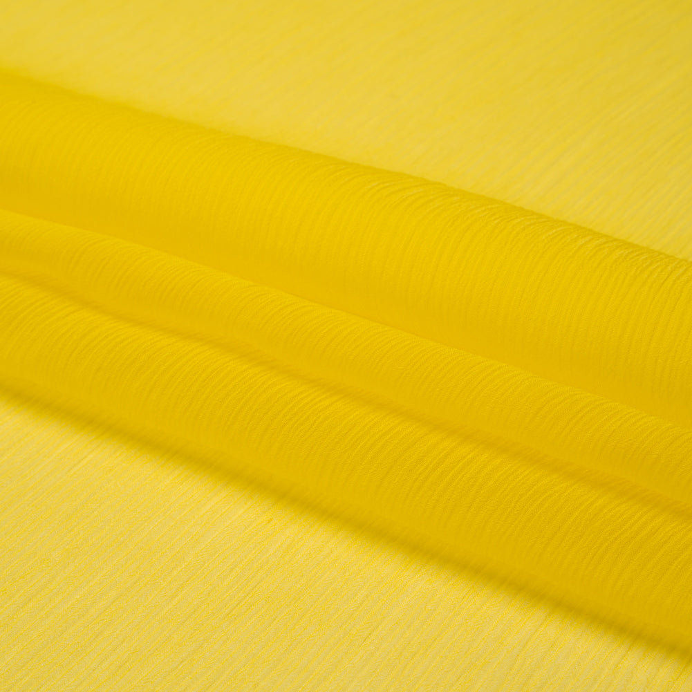 Crinkled Silk Chiffon - Buttercup Yellow - Premium Collection