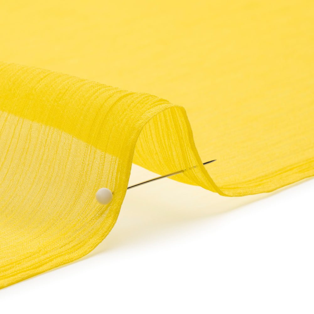 Crinkled Silk Chiffon - Buttercup Yellow - Premium Collection
