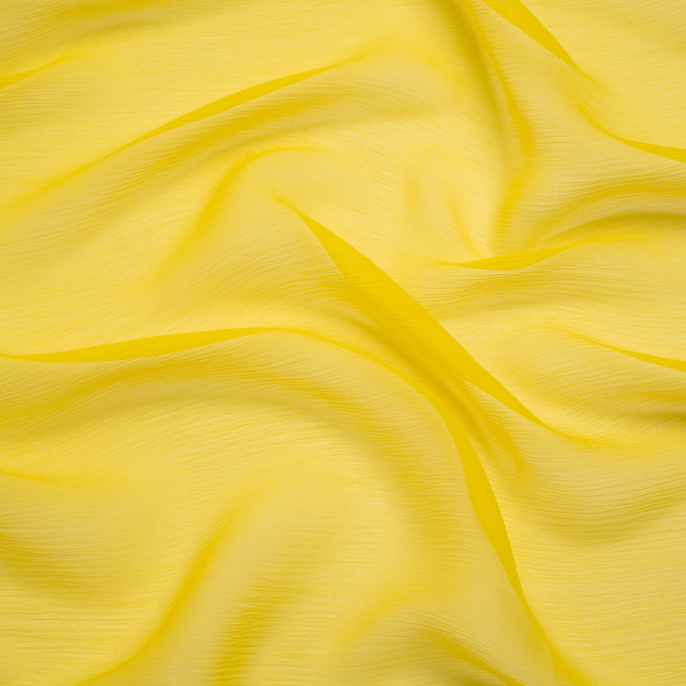 Crinkled Silk Chiffon - Buttercup Yellow - Premium Collection