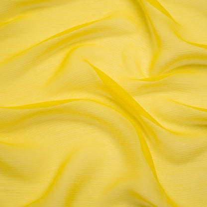 Crinkled Silk Chiffon - Buttercup Yellow - Premium Collection