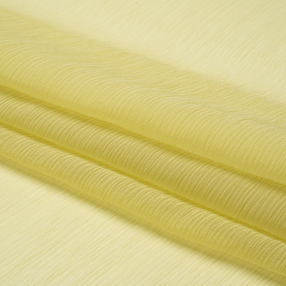 Crinkled Silk Chiffon - Linden Green - Premium Collection - Folded