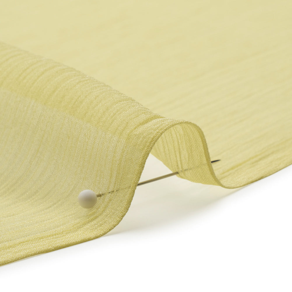 Crinkled Silk Chiffon - Linden Green - Premium Collection - Detail