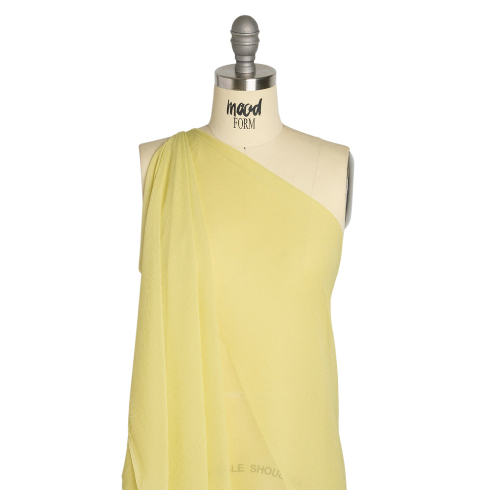 Crinkled Silk Chiffon - Linden Green - Premium Collection - Drape