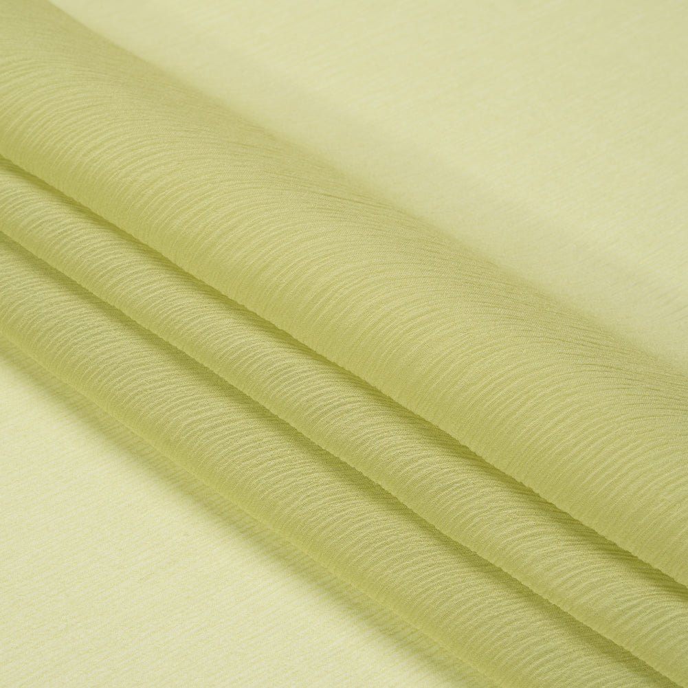 Crinkled Silk Chiffon - Nile Green - Premium Collection