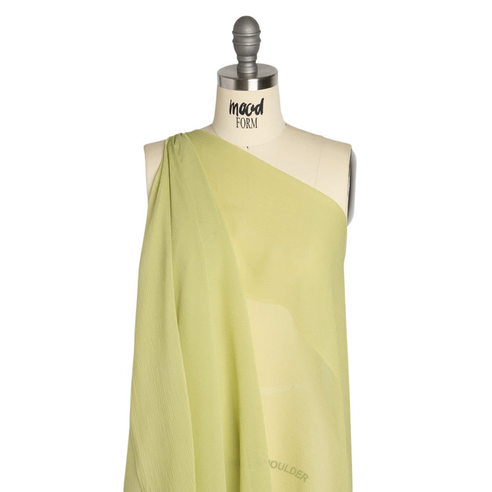 Crinkled Silk Chiffon - Nile Green - Premium Collection