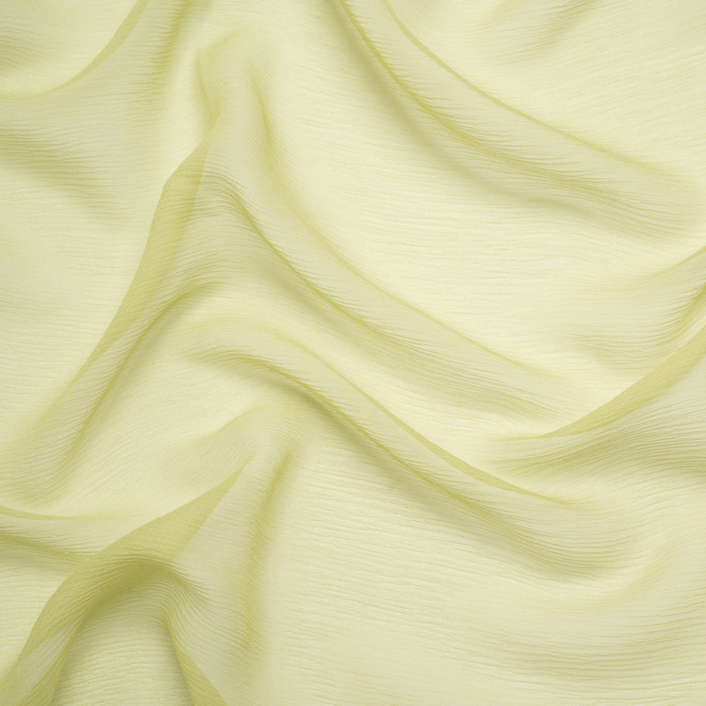 Crinkled Silk Chiffon - Nile Green - Premium Collection