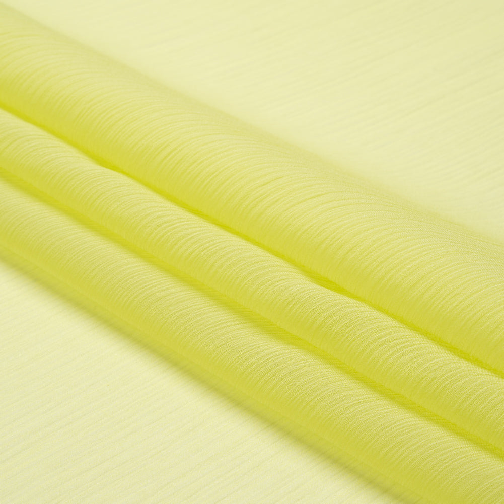 Crinkled Silk Chiffon - Sunny Lime - Premium Collection