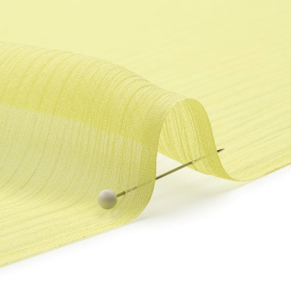 Crinkled Silk Chiffon - Sunny Lime - Premium Collection