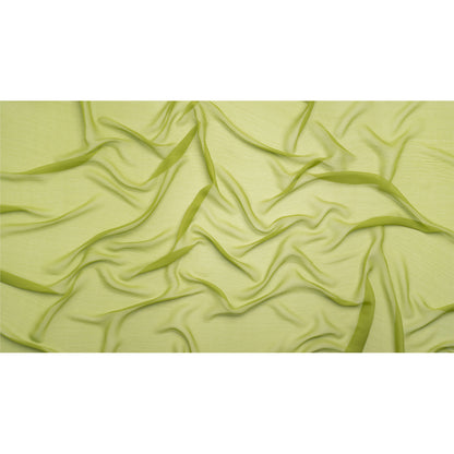 Crinkled Silk Chiffon - Peridot Green - Premium Collection
